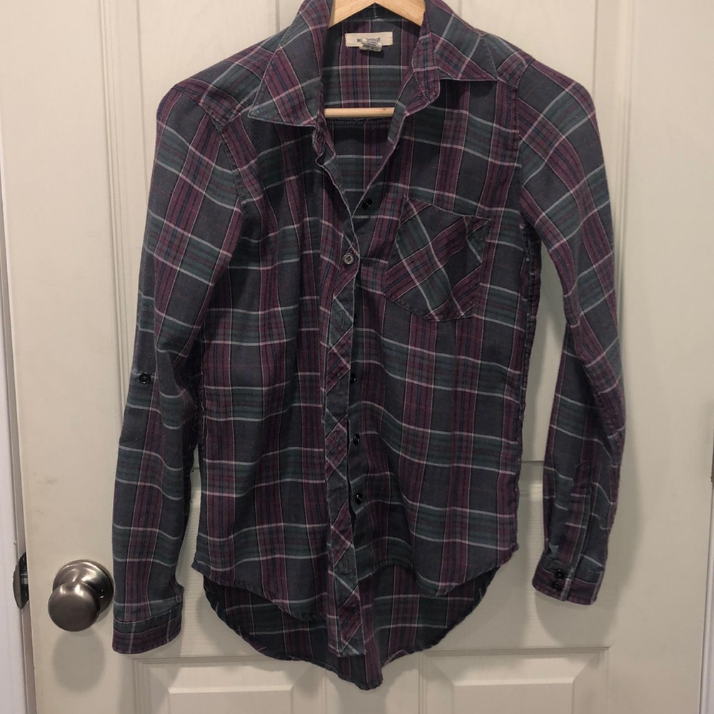 Flannel purple and green size xs